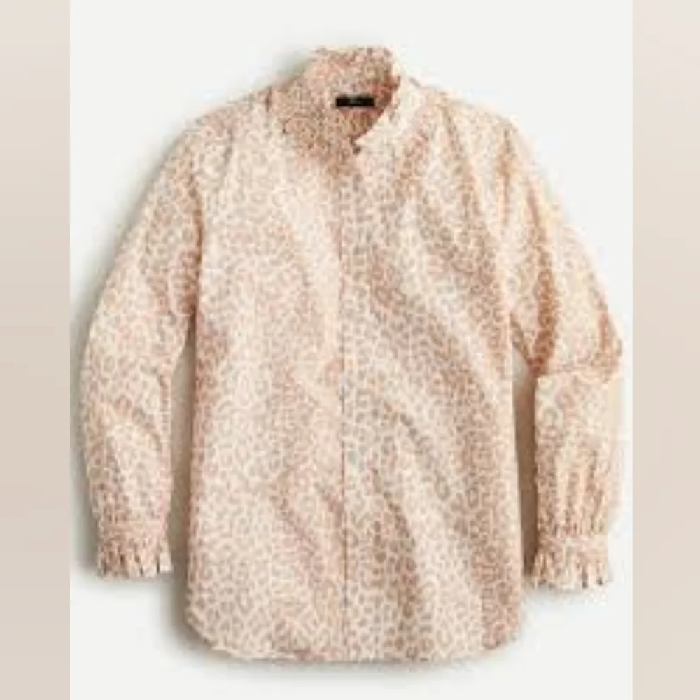 J. Crew Classic Fit Ruffle Neck Blouse Sz. 24
